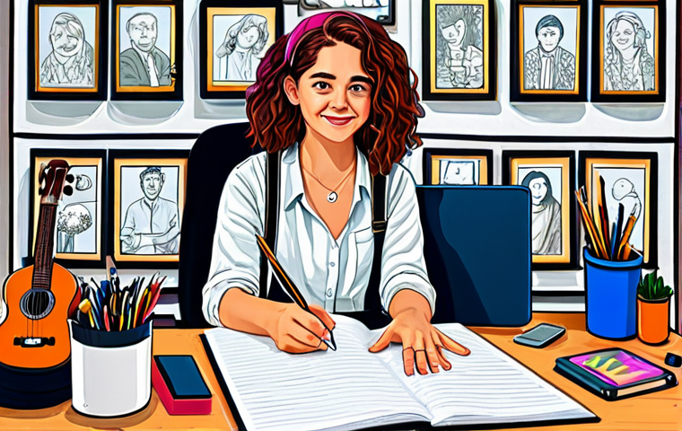 **
"A vibrant illustration of Sophie Ruby surrounded by various content creators, all in a playful and collaborative setting, working on different artistic projects. Background shows elements of illustrations, short stories, and video production. Everyone is fully clothed in casual, creative attire. safe for work, appropriate content, family-friendly, professional, perfect anatomy, correct proportions, natural pose, well-formed hands, proper finger count, natural body proportions."
**