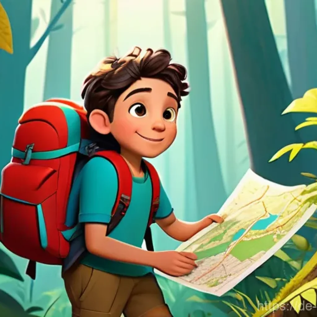소피루비 제작 기법 - **A charming, classic 2D animated scene of a young adventurer, approximately 10 years old, wearing s...